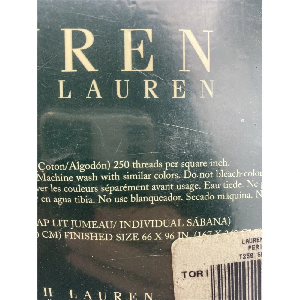 NOS Vintage Ralph Lauren Flat Sheet Twin Size Periwinkle